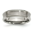 thumbnail image 1 of Diamond2Deal Titanium Brushed and Polished Concave 6mm Beveled Edge Men's Band Size 6, 1 of 1