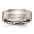 thumbnail image 1 of Diamond2Deal Titanium Brushed w/Sterling Silver Inlay 6mm Flat Men's Band Size 10.5, 1 of 1