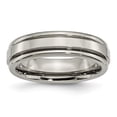 thumbnail image 1 of Diamond2Deal Titanium Polished 6mm Grooved Edge Men's Band Size 11.5, 1 of 1