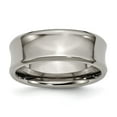 thumbnail image 1 of Diamond2Deal Titanium Polished Concave 8mm Beveled Edge Men's Band Size 13.5, 1 of 1