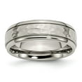 thumbnail image 1 of Diamond2Deal Titanium Polished and Hammered 7mm Grooved Edge Men's Band Size 12.5, 1 of 1