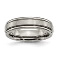 thumbnail image 1 of Diamond2Deal Titanium Satin and Polished 6mm Grooved Edge Men's Band Size 9, 1 of 1