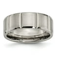 thumbnail image 1 of Diamond2Deal Titanium Satin and Polished 8mm Grooved Men's Band Size 7.5, 1 of 1