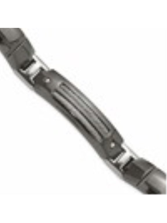 Titanium Sterling Silver Anodized Black Polished Cable Link Bracelet for Women 8"