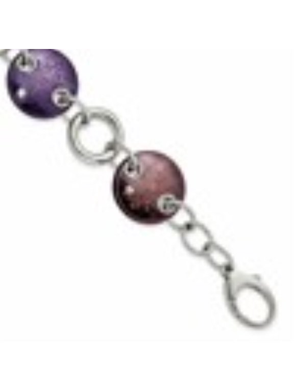 Titanium & Sterling Silver Anodized Multi Color Bracelet for Women 8"
