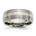 thumbnail image 1 of Diamond2Deal Titanium Sterling Silver Inlay 8mm Brushed Men's Band Size 13.5, 1 of 1