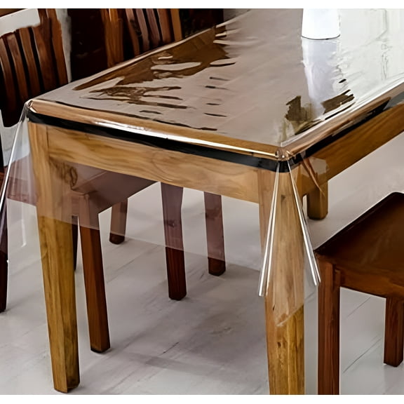 DiamondHome Clear Vinyl Tablecloth Protector Waterproof/Oil-Proof easy Clean Plastic Transparent Sheet Table Cover (Rectangular 54" x 72")
