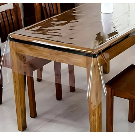 DiamondHome Clear Vinyl Tablecloth Protector Waterproof/Oil-Proof easy Clean Plastic Transparent Sheet Table Cover (Rectangular 60" x 102")