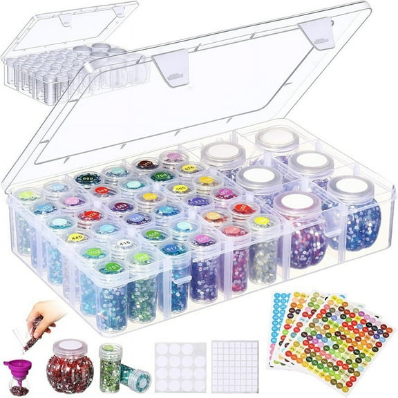 DiamondPainting Storage Box with 42 Grid Beaded Storage Boxes for DIY Diamond Art Craft Jewelry Beads Storage