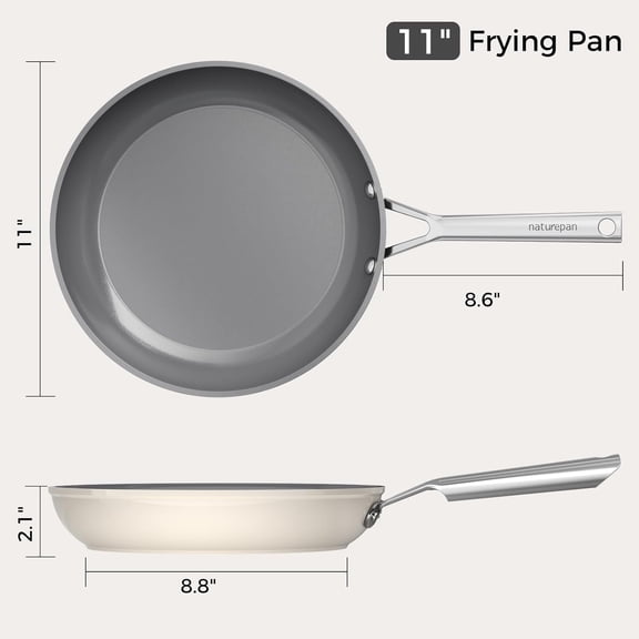 DiamondTitan Ceramic Nonstick Frying Pan 11 Inch with Stay Cool Handle for All Stovetops and Oven Safe