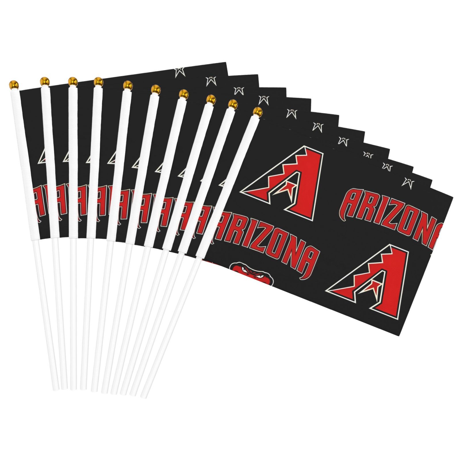 Spectator Hand Roster Fan Diamondbacks Baseball Team Double Sided Hand Waving Flag(Pack of 6 or ...