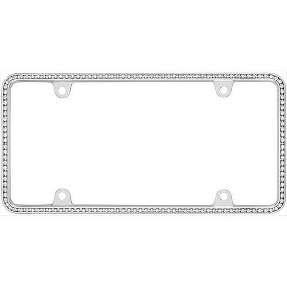 Diamondesque License Plate Frame, Chrome And Clear