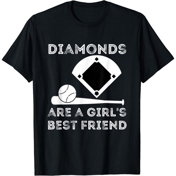 Diamonds Are A Girl's Best Friend - Baseball & Softball Fan T-Shirt, Unisex T-Shirt