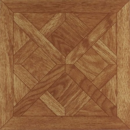 Diamonds Dark Oak Vinyl Floor Tiles Self Stick Peek Flooring 12'' x 12'' 2-Pack (40 Pieces)