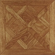 Diamonds Dark Oak Vinyl Floor Tiles Self Stick Peek Flooring 12 x 12 4-Pack 80 Pieces