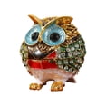 thumbnail image 1 of Diamonds Encrusted Owl Shaped Alloy Jewelry Box With Secure Storage Compartment for Earrings Necklaces, 1 of 8