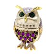 thumbnail image 1 of Diamonds Encrusted Owl Shaped Alloy Jewelry Box With Secure Storage Compartment for Earrings Necklaces, 1 of 8