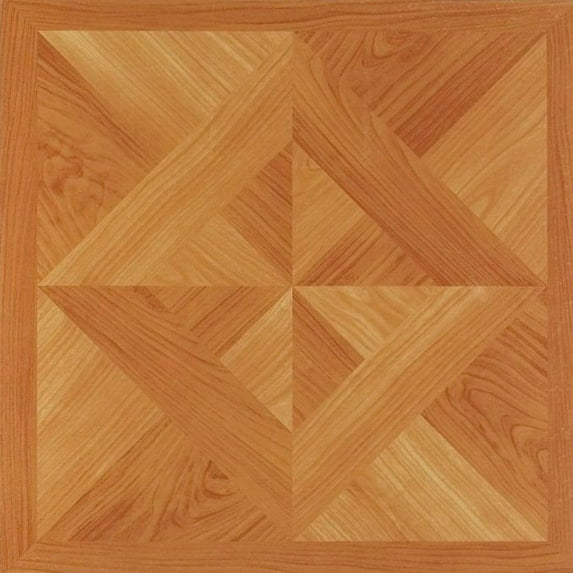 Diamonds Maple Vinyl Floor Tiles Self Stick Peek Flooring 12'' x 12'' 4-Pack (80 Pieces)