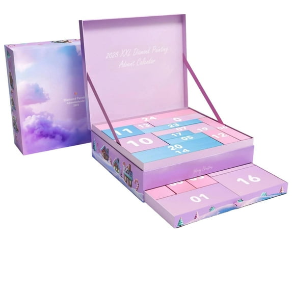 Diamonds Painting Advent Calendar 2025 With 24 Surprise Gifts For Christmas Countdown Holiday Decor Kids Craft Activity Plastic Material