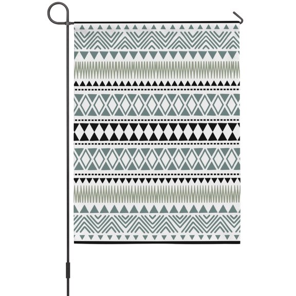 Diamonds Pattern House Flags For Outdoor, Abstract Green Black Arrows Dots Lines Small Double Side Yard Flags Weather Proof House Decor for Lawn Outside Holiday 28 x 40 Inches
