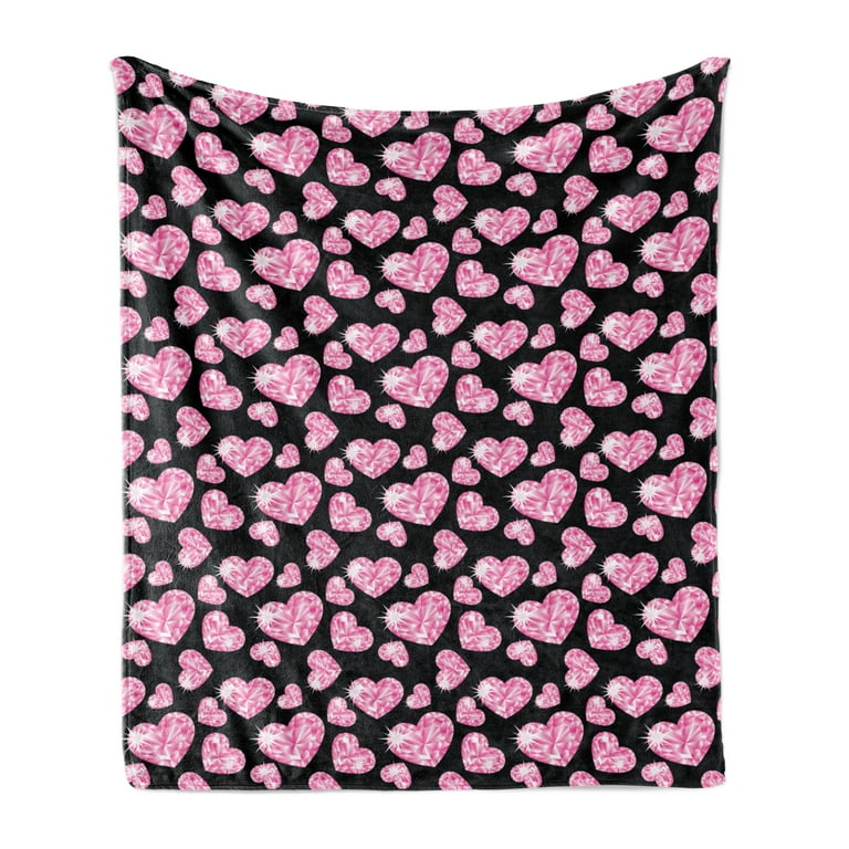 Pink heart fleece discount blanket