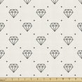 thumbnail image 1 of Diamonds Upholstery Fabric by the Yard, Polka Dots Background with Abstract Monochrome Classic Stone Motifs Geometrical, Decorative Fabric for DIY and Home Accents, 3 Yards, Ivory Black by Ambesonne, 1 of 4