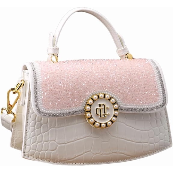 Diamonds Women Handbags Genuine Leather Top Handle Satchel Purses Party Shoulder Evening Bag Crocodile Pattern Tote Bags