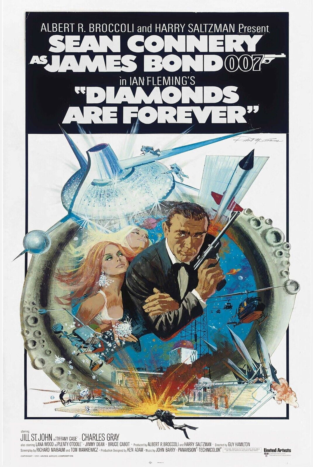 Diamonds are Forever James Bond 007 Movie Poster Sean Connery US