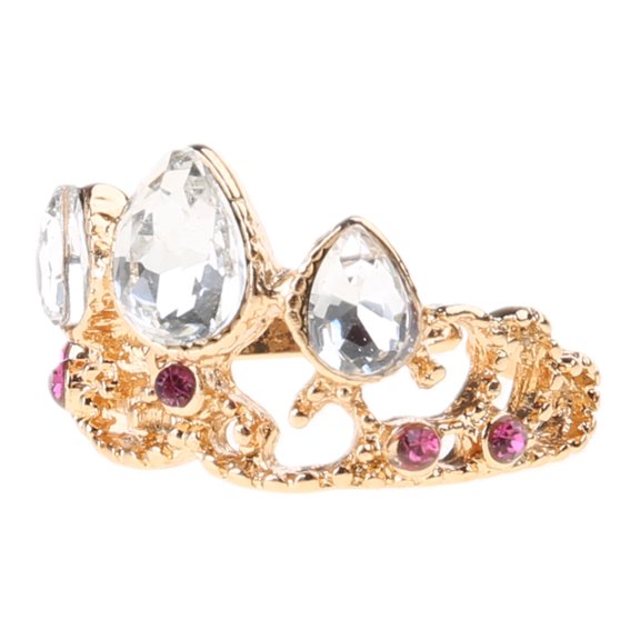 Diamonds-encrusted Zircon Rings Women Minimalist Aesthetic Open Crown Female Dinner Party Rings Jewelry