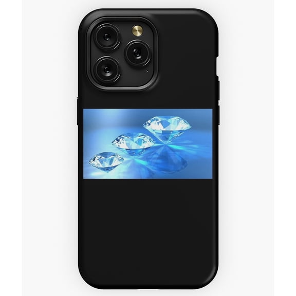 Diamonds on Blue Gemstone Crystal Jewel Graphic A10302 Phone Case for iPhone 11 to 17 Pro Max