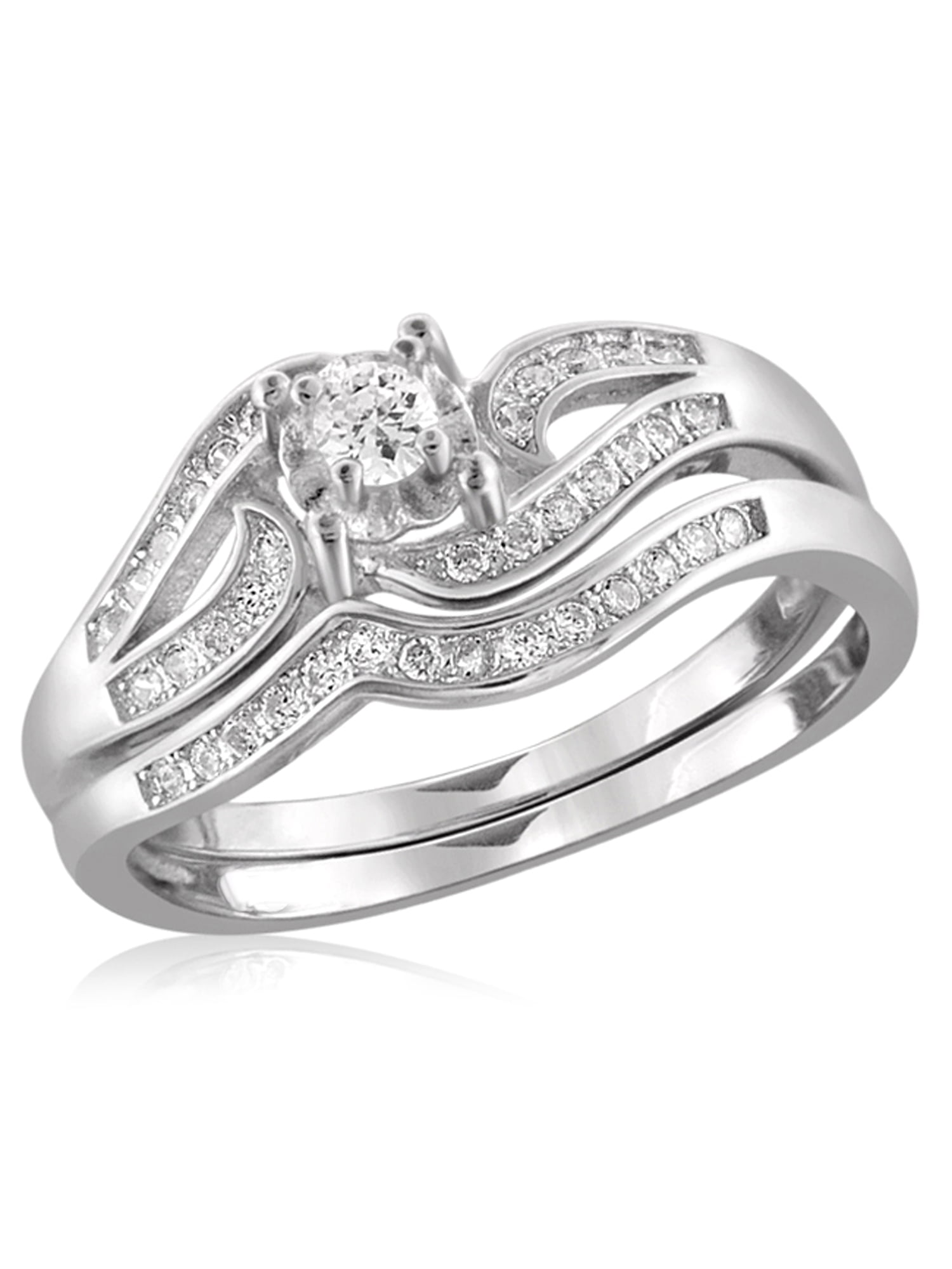 Diamonice 0.925 Sterling Silver 0.33 Carat White Cubic Zirconia Ring for Women | Cubic Zirconias for Everyday Womens Wear