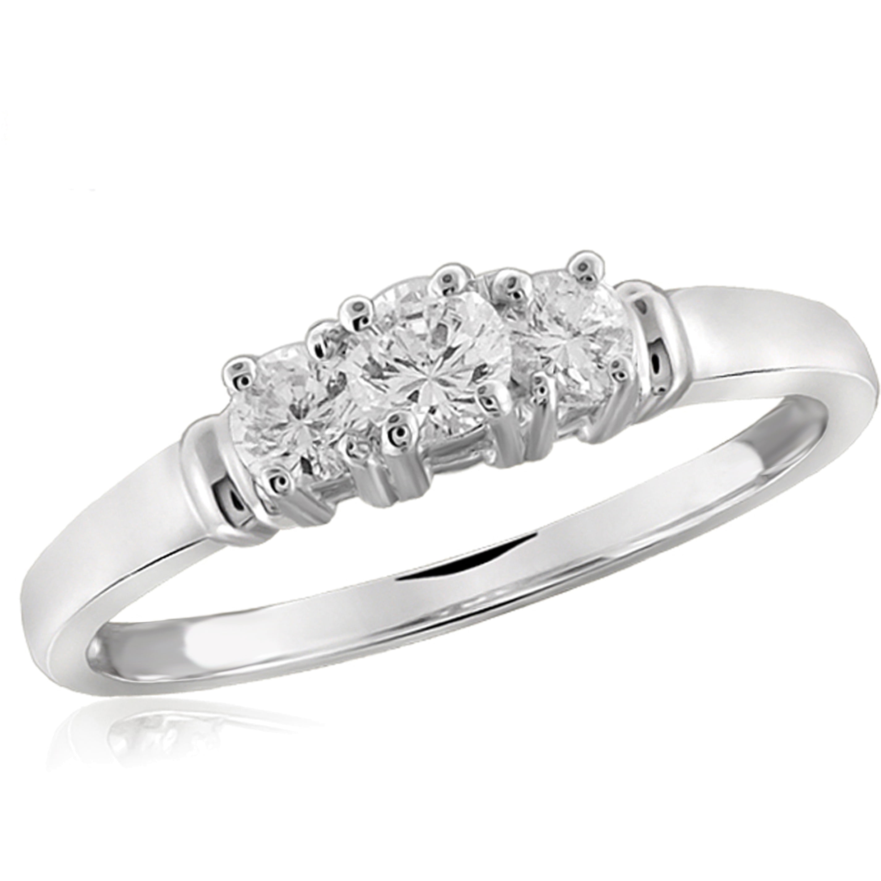 Diamonice 0.925 Sterling Silver 0.50 Carat White Cubic Zirconia Ring for Women | Cubic Zirconias for Everyday Womens Wear
