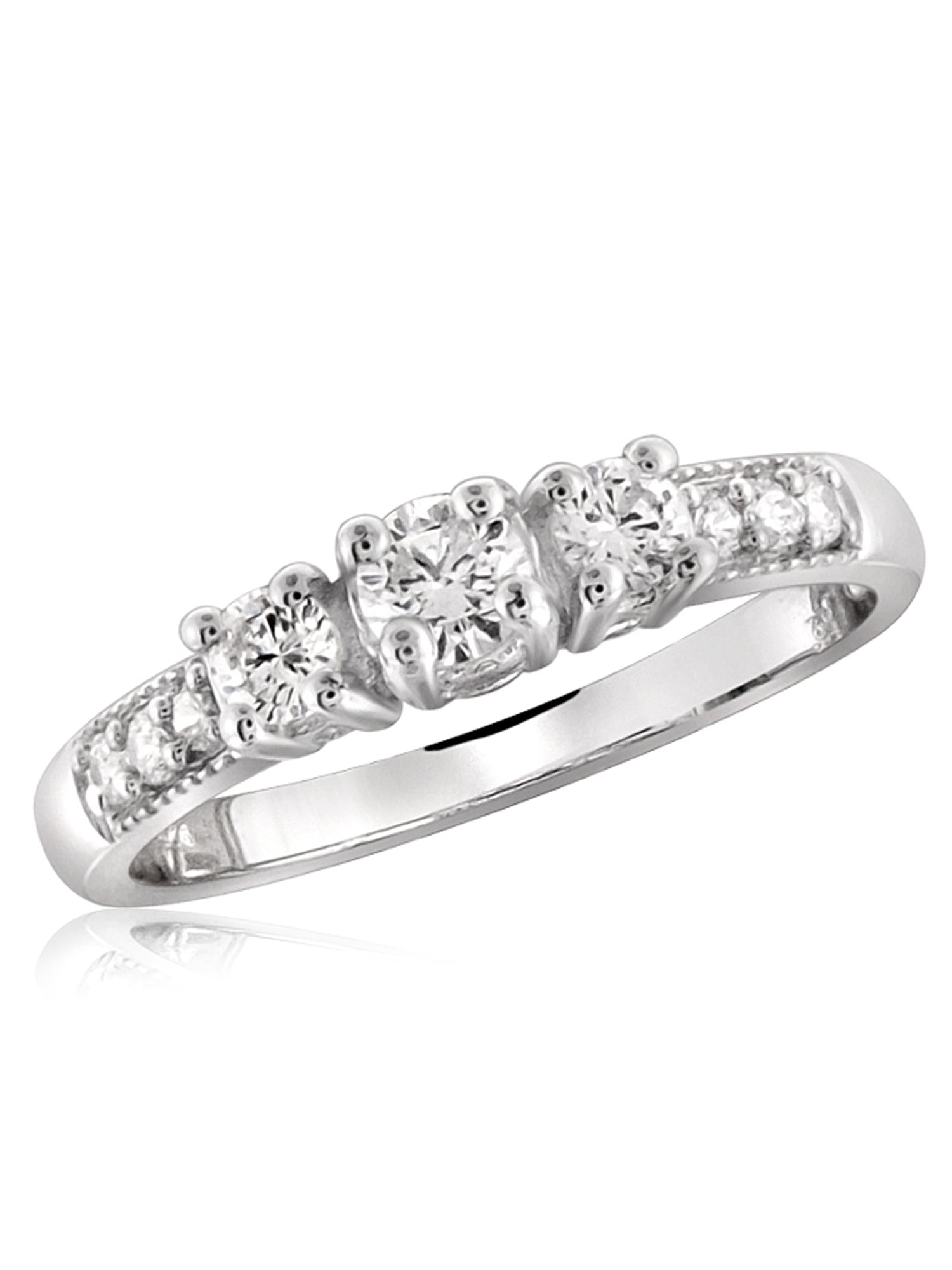 Diamonice 0.925 Sterling Silver 1.00 Carat White Cubic Zirconia Ring for Women | Cubic Zirconias for Everyday Womens Wear