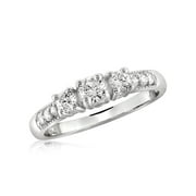 Diamonice 0.925 Sterling Silver 1.00 Carat White Cubic Zirconia Ring for Women | Cubic Zirconias for Everyday Womens Wear