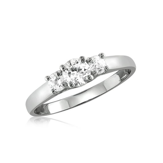 Diamonice 0.925 Sterling Silver 1.00 Carat White Cubic Zirconia Ring for Women | Cubic Zirconias for Everyday Womens Wear