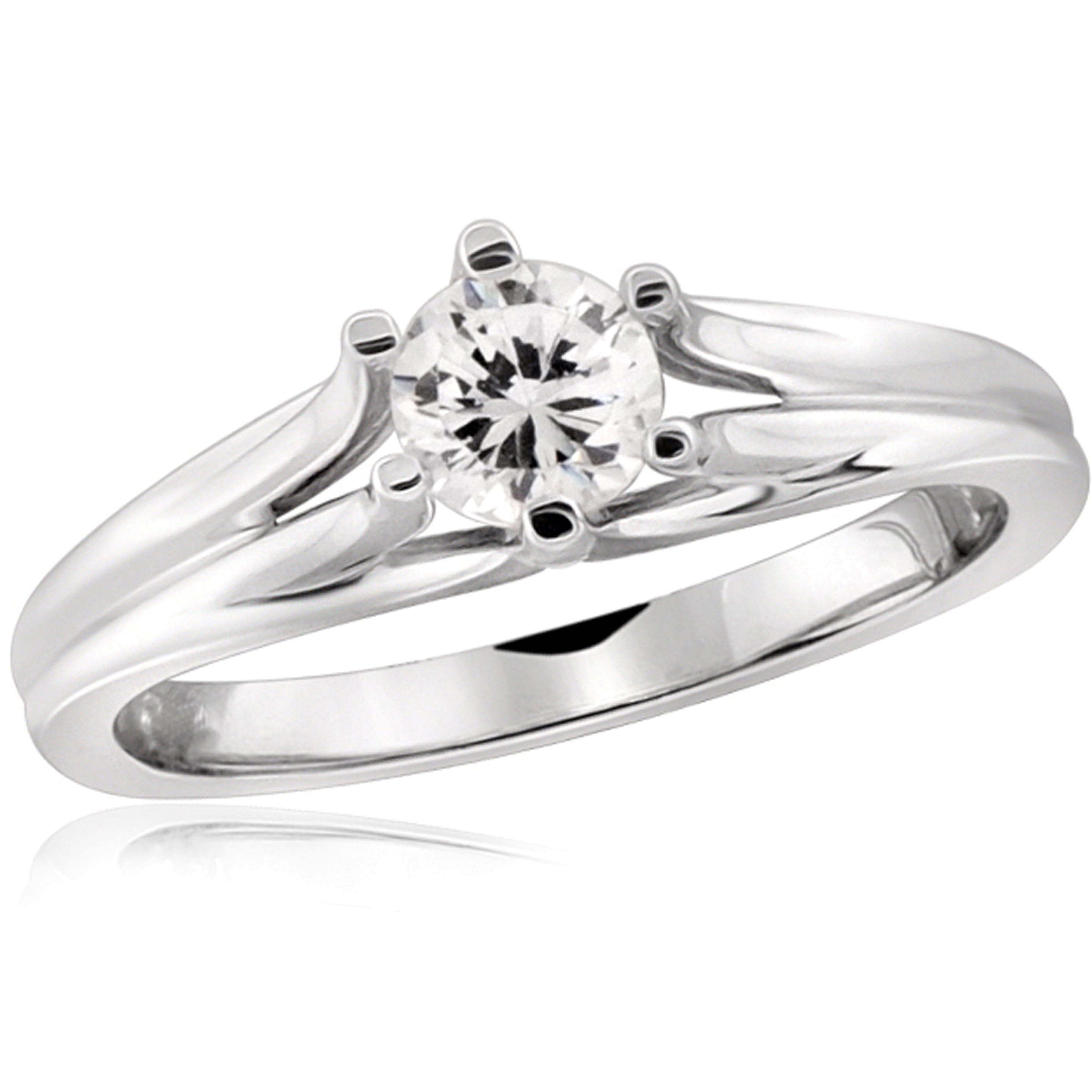 Diamonice 0.925 Sterling Silver 1.00 Carat White Cubic Zirconia Ring for Women | Cubic Zirconias for Everyday Womens Wear