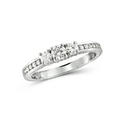 Diamonice 0.925 Sterling Silver 1.00 Carat White Cubic Zirconia Ring for Women | Cubic Zirconias for Everyday Womens Wear