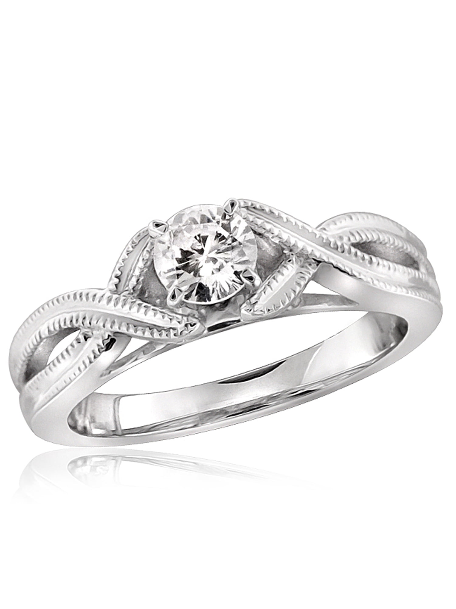 Diamonice 0.925 Sterling Silver 1.00 Carat White Cubic Zirconia Ring for Women | Cubic Zirconias for Everyday Womens Wear