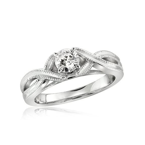 Diamonice 0.925 Sterling Silver 1.00 Carat White Cubic Zirconia Ring for Women | Cubic Zirconias for Everyday Womens Wear