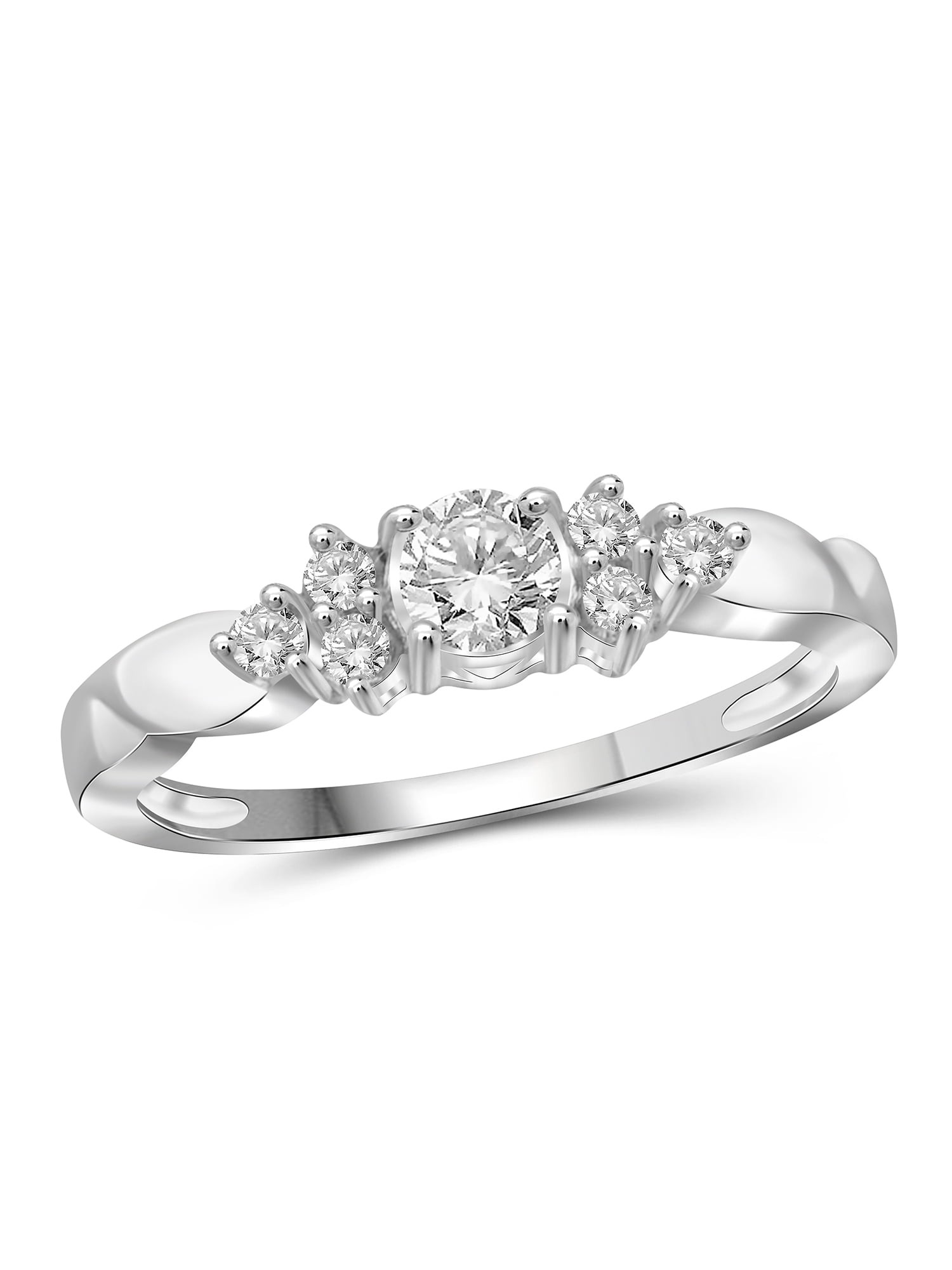 Diamonice 0.925 Sterling Silver 1.00 Carat White Cubic Zirconia Ring for Women | Cubic Zirconias for Everyday Womens Wear