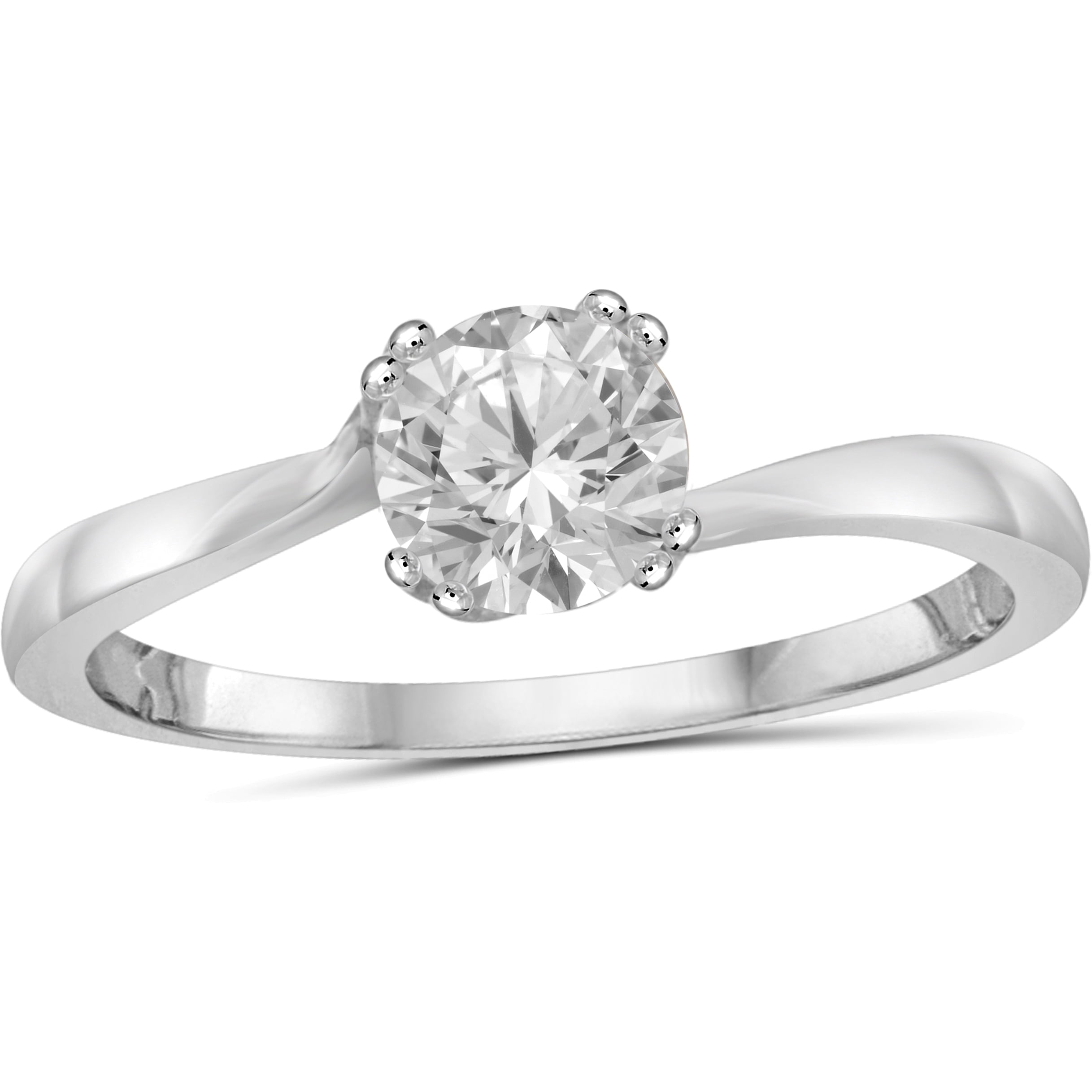 Diamonice 0.925 Sterling Silver 1.25 Carat White Cubic Zirconia Ring for Women | Cubic Zirconias for Everyday Womens Wear