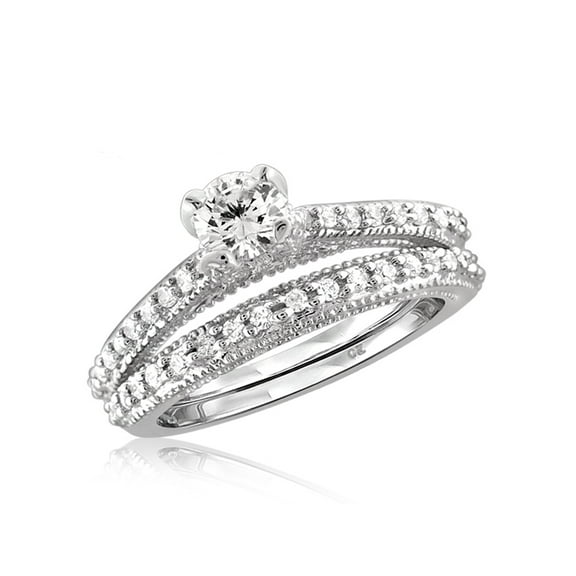 Diamonice 0.925 Sterling Silver 1.33 Carat White Cubic Zirconia Ring for Women | Cubic Zirconias for Everyday Womens Wear