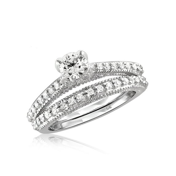 Diamonice 0.925 Sterling Silver 1.33 Carat White Cubic Zirconia Ring for Women | Cubic Zirconias for Everyday Womens Wear