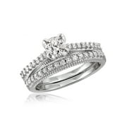 Diamonice 0.925 Sterling Silver 1.33 Carat White Cubic Zirconia Ring for Women | Cubic Zirconias for Everyday Womens Wear