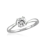 Diamonice 0.925 Sterling Silver 1.50 Carat White Cubic Zirconia Ring for Women | Cubic Zirconias for Everyday Womens Wear