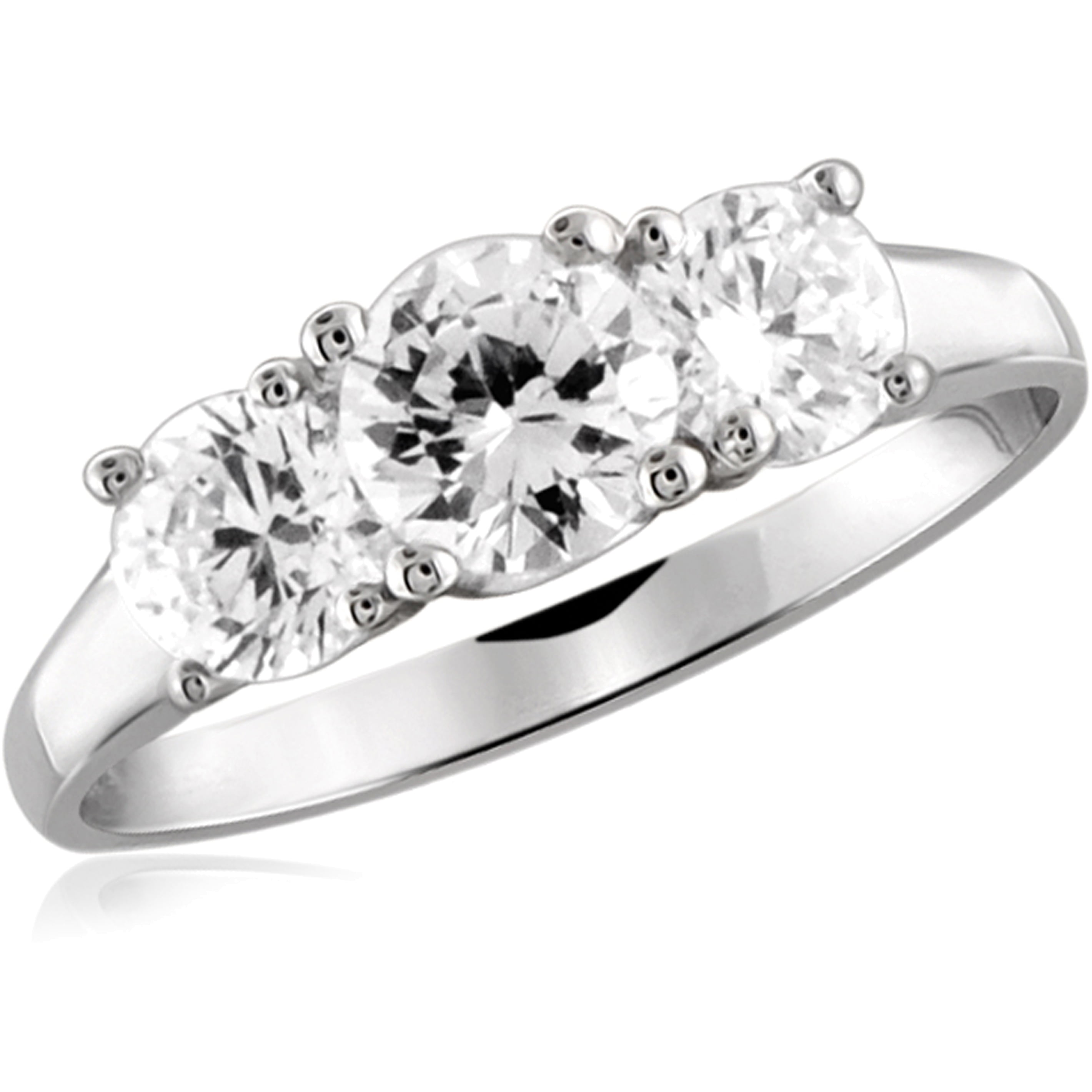 Diamonice 0.925 Sterling Silver 1.75 Carat White Cubic Zirconia Ring for Women | Cubic Zirconias for Everyday Womens Wear