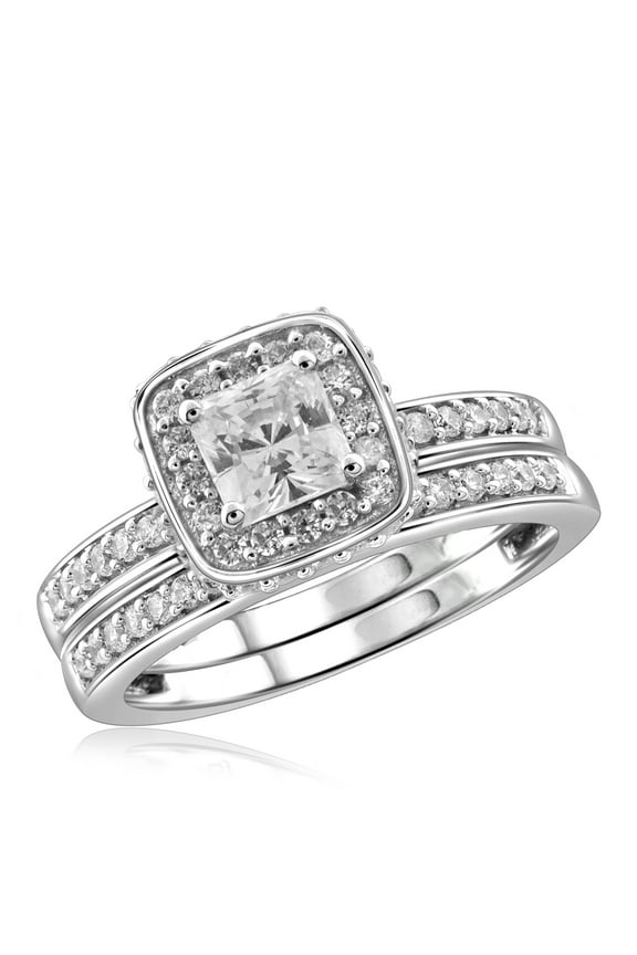 0.925 Sterling Silver 1.85 Carat White Cubic Zirconia Ring for Women | Cubic Zirconias for Everyday Womens Wear