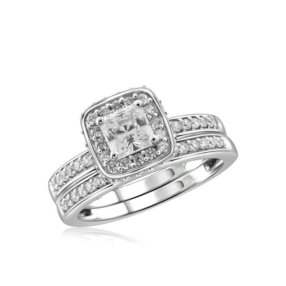 Diamonice 0.925 Sterling Silver 1.85 Carat White Cubic Zirconia Ring for Women | Cubic Zirconias for Everyday Womens Wear