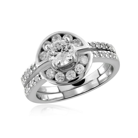 Diamonice 0.925 Sterling Silver 1.90 Carat White Cubic Zirconia Ring for Women | Cubic Zirconias for Everyday Womens Wear