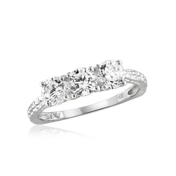 Diamonice 0.925 Sterling Silver 2.00 Carat White Cubic Zirconia Ring for Women | Cubic Zirconias for Everyday Womens Wear
